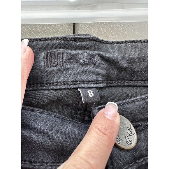 Kut From The Kloth Connie Snap-hem Ankle SKINNY Jeans Washed Black Size 8 - Picture 6 of 8